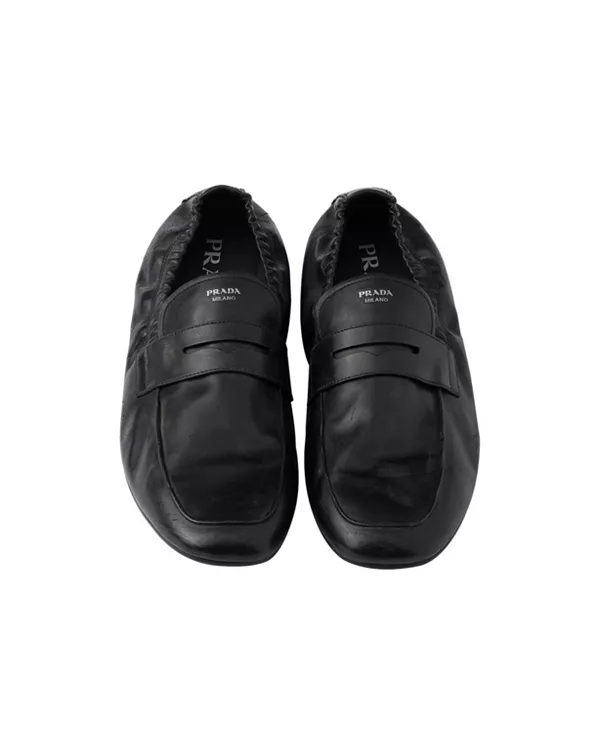Мужские лоферы Shuffle из состаренной кожи Prada, черный — фото 3