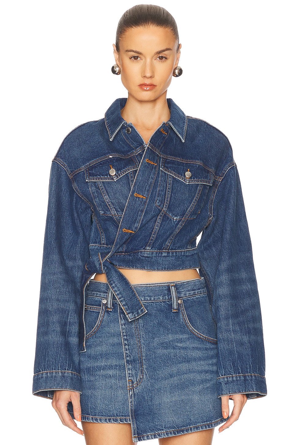 

Куртка-тракер в стиле Wrapped Alexander Wang, Deep Blue