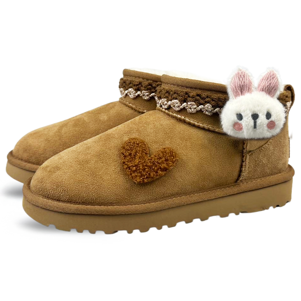 Ботинки Ugg Women's Classic Ultra Mini, каштановый/Розовый кролик — фото 3