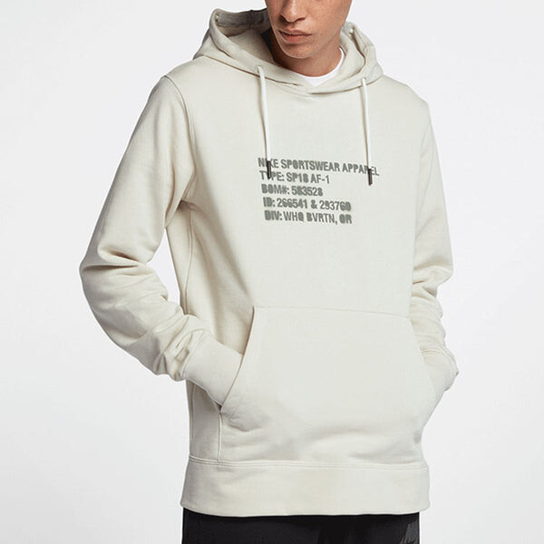 Толстовка Nike Sportswear Letter Print Hoodies 'White', белый — фото 3