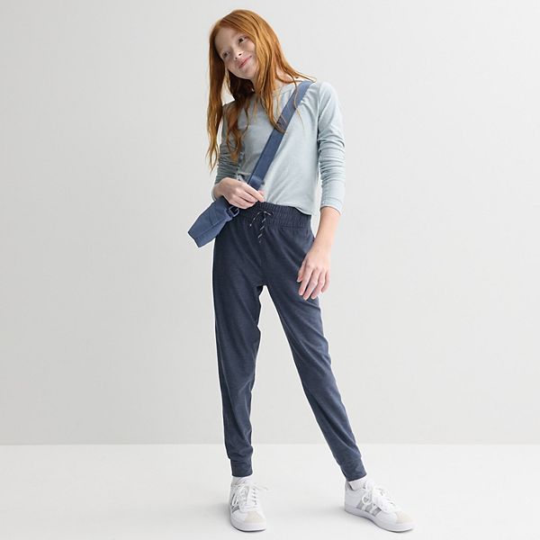 Девчачьи джоггеры mid rise для девочек 7-16 лет Flx, Black Heather Coal — фото 4