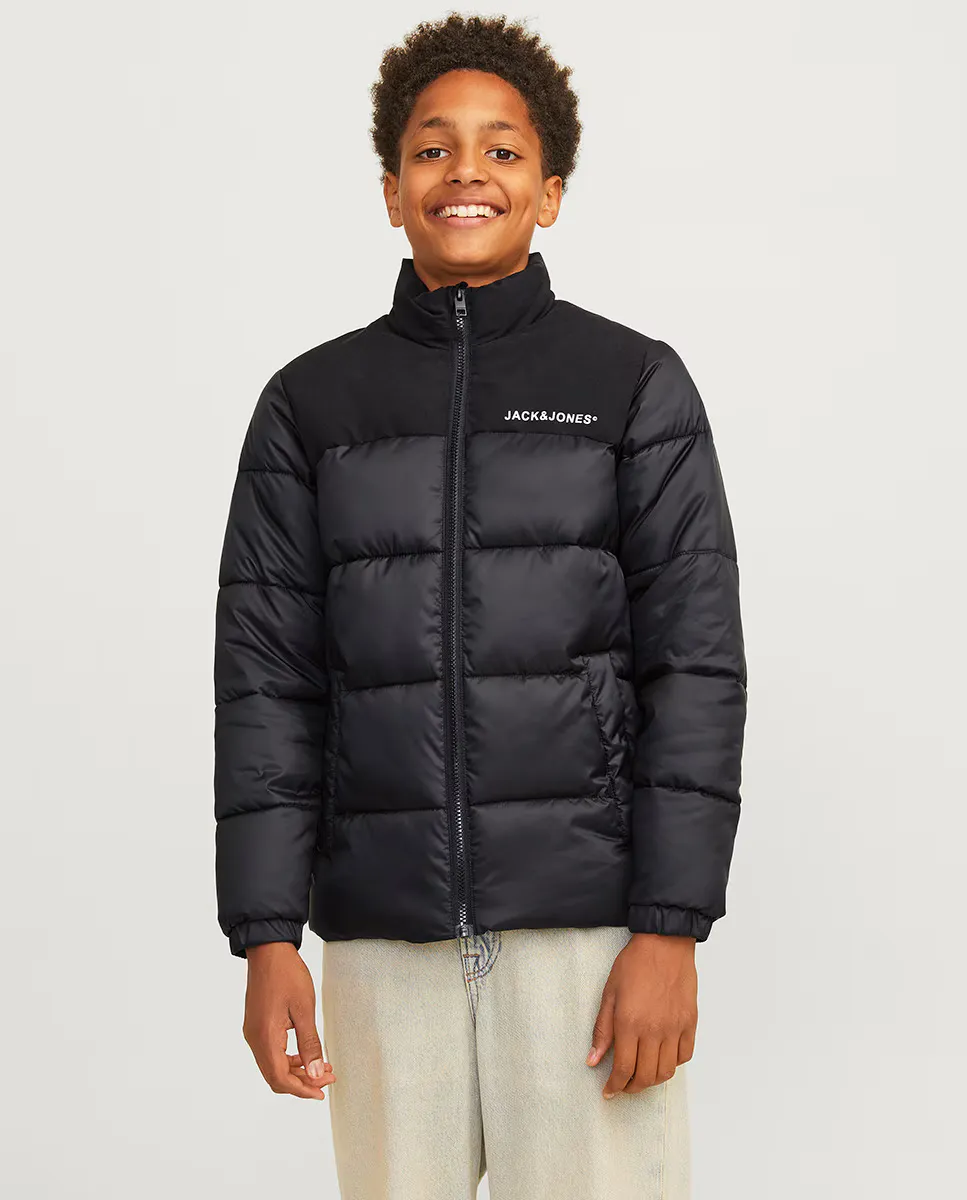 

Пуховик без капюшона для мальчика Jack & Jones, черный