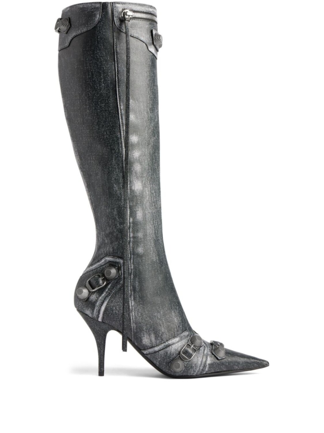 Сапоги Cagole 90 с заклепками Balenciaga, черный