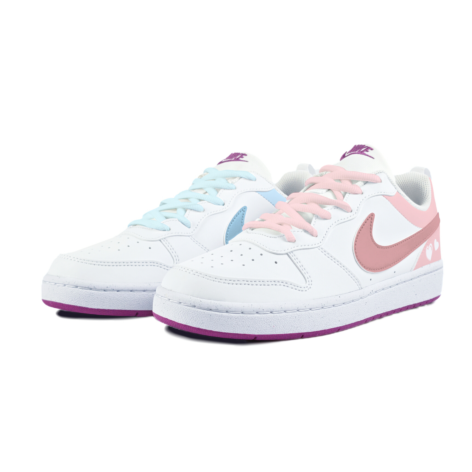 

Nike Court Borough Low противоскользящие износостойкие низкие детские скейтбординг кроссовки white для подростков