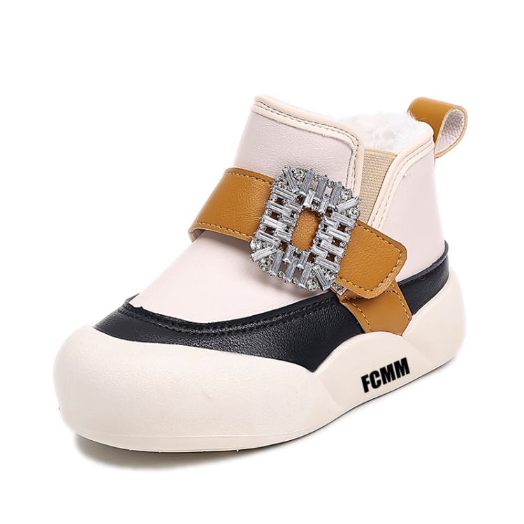 

Нескользящие, износостойкие, теплые повседневные детские кроссовки средней высоты FCMM, бежевый