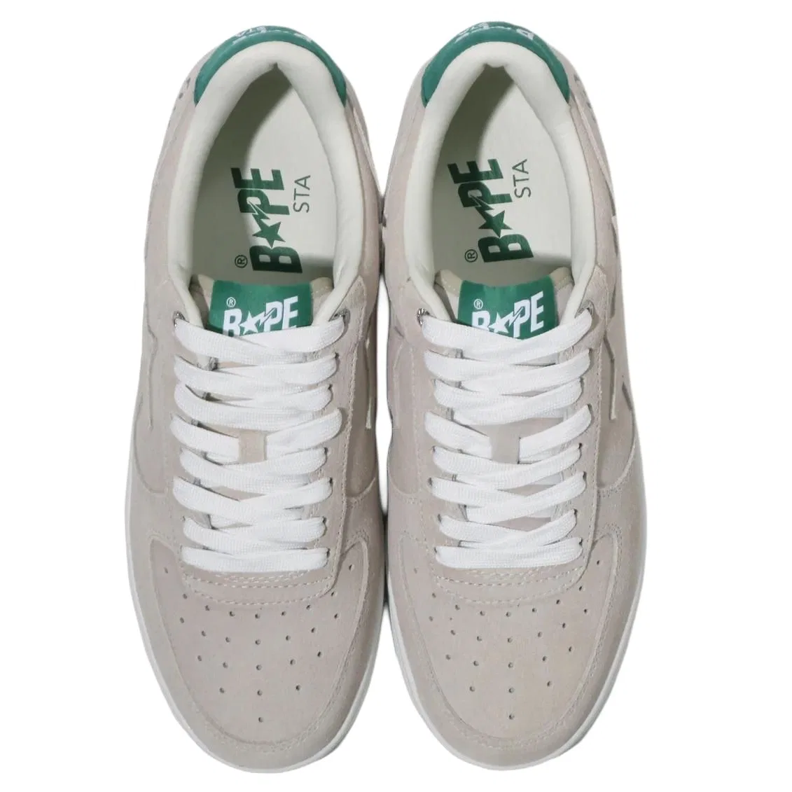 Кроссовки скейтбордические из телячьей кожи A BATHING APE бежевые — фото 4