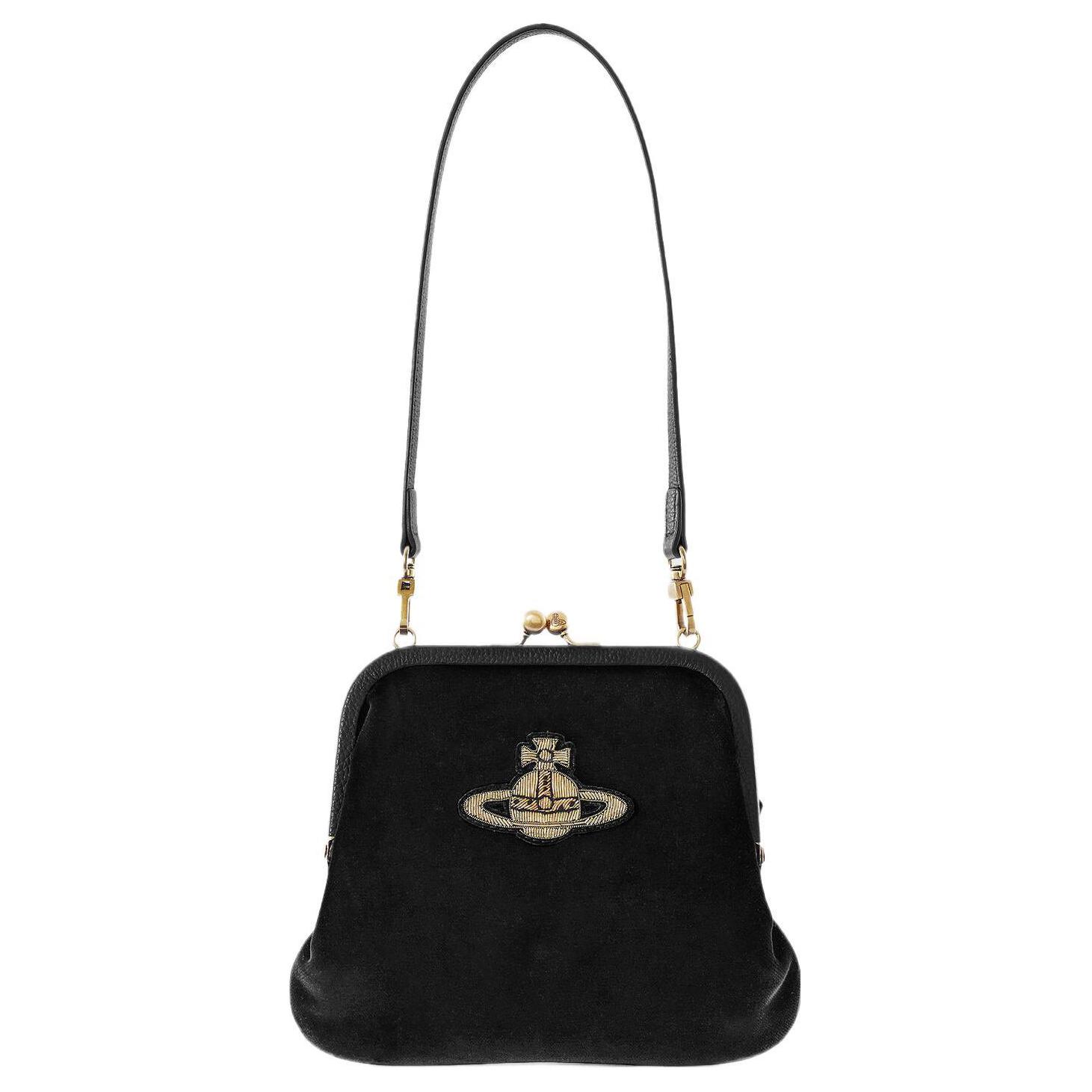 

Vivienne Westwood Переносная ручная наплечная сумка Lint для женщин черная