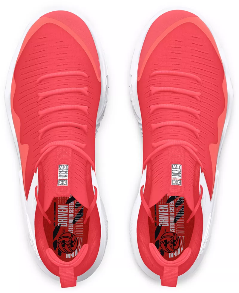 Женские волейбольные кроссовки Under Armour Flow Ace Low, белый/красный — фото 4