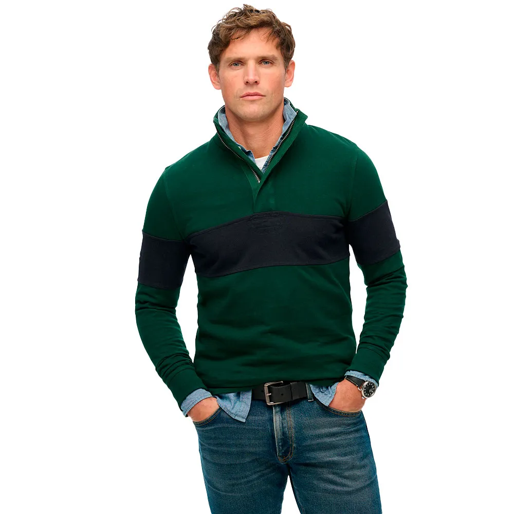 

Поло с длинным рукавом Superdry Classic Rugby Henley, зеленый