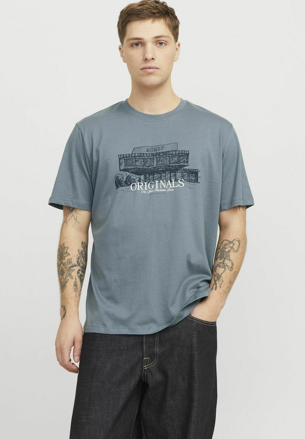 

Футболка с принтом RUNDHALSAUSSCHNITT Jack & Jones, синий