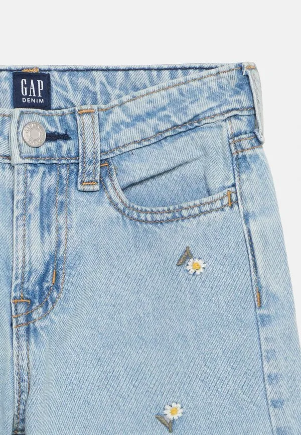 Широкие джинсы свободного кроя с принтом в виде ромашек Gap, Blue Denim/White — фото 4