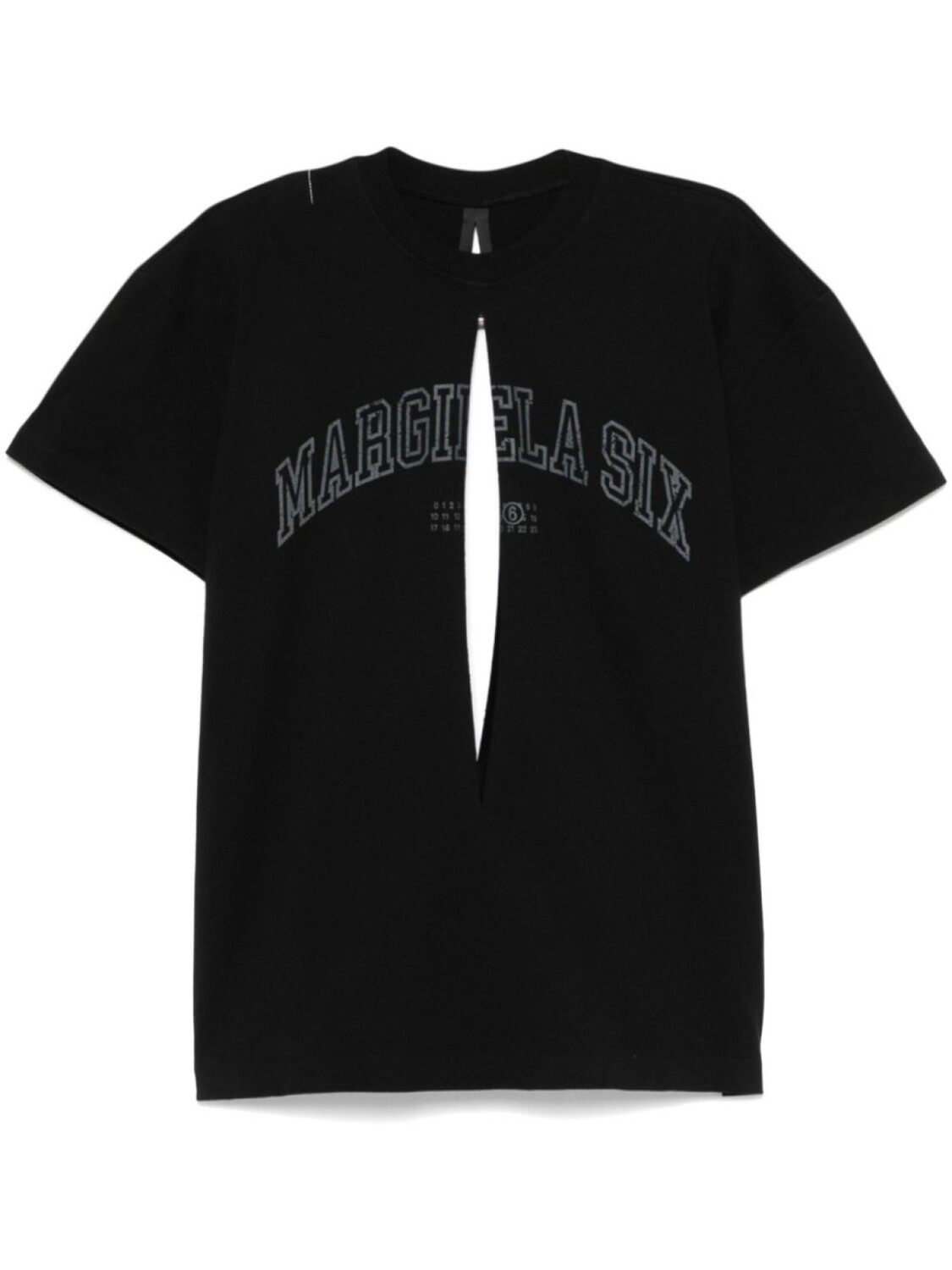 

Футболка с вырезом и принтом логотипа MM6 Maison Margiela, черный