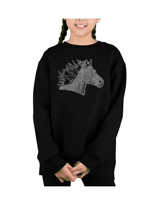 

Horse Mane — толстовка с круглым вырезом Big Girl's Word Art La Pop Art, синий