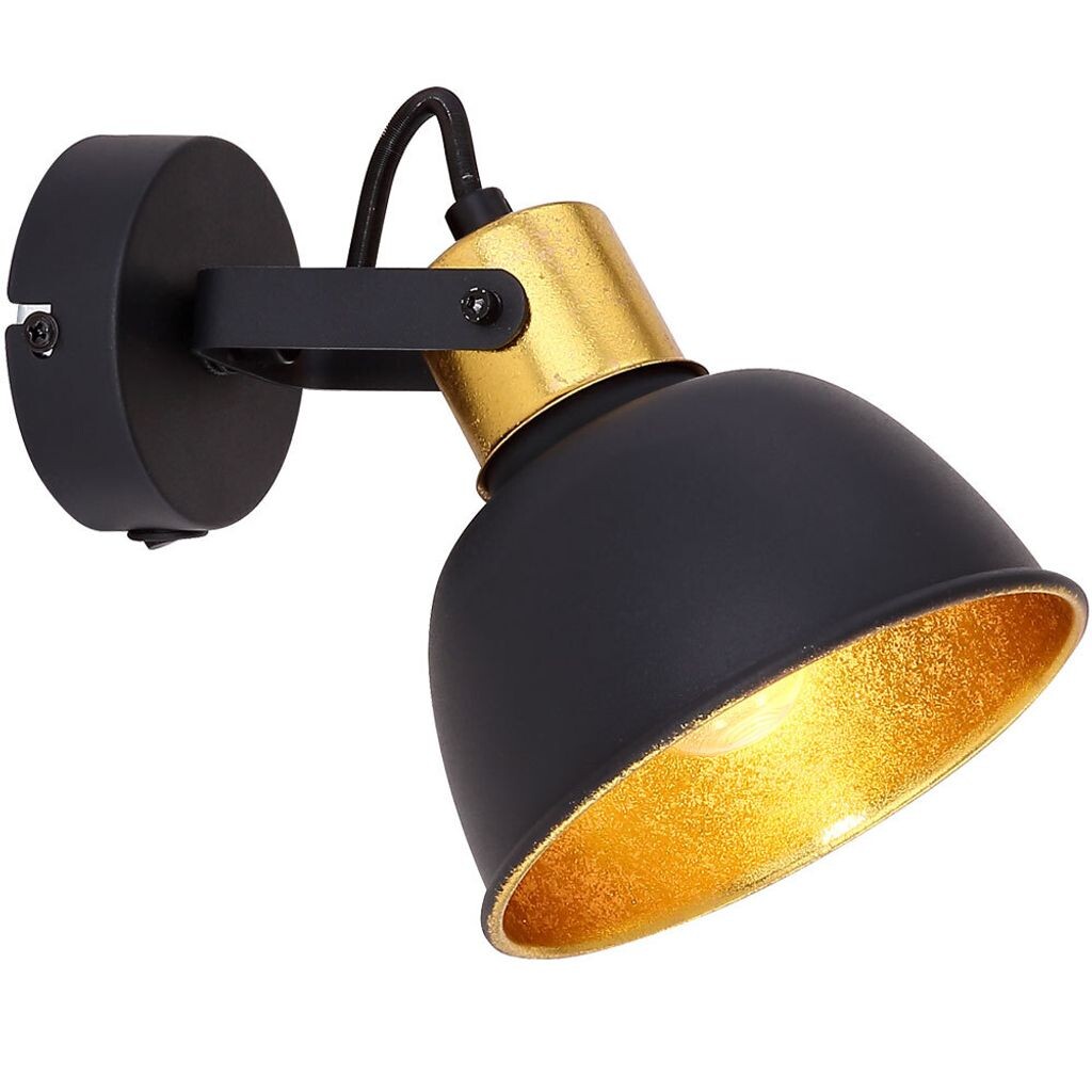 

Настенный светильник, черный, золотой, регулируемое пятно, 13 см Globo Lighting