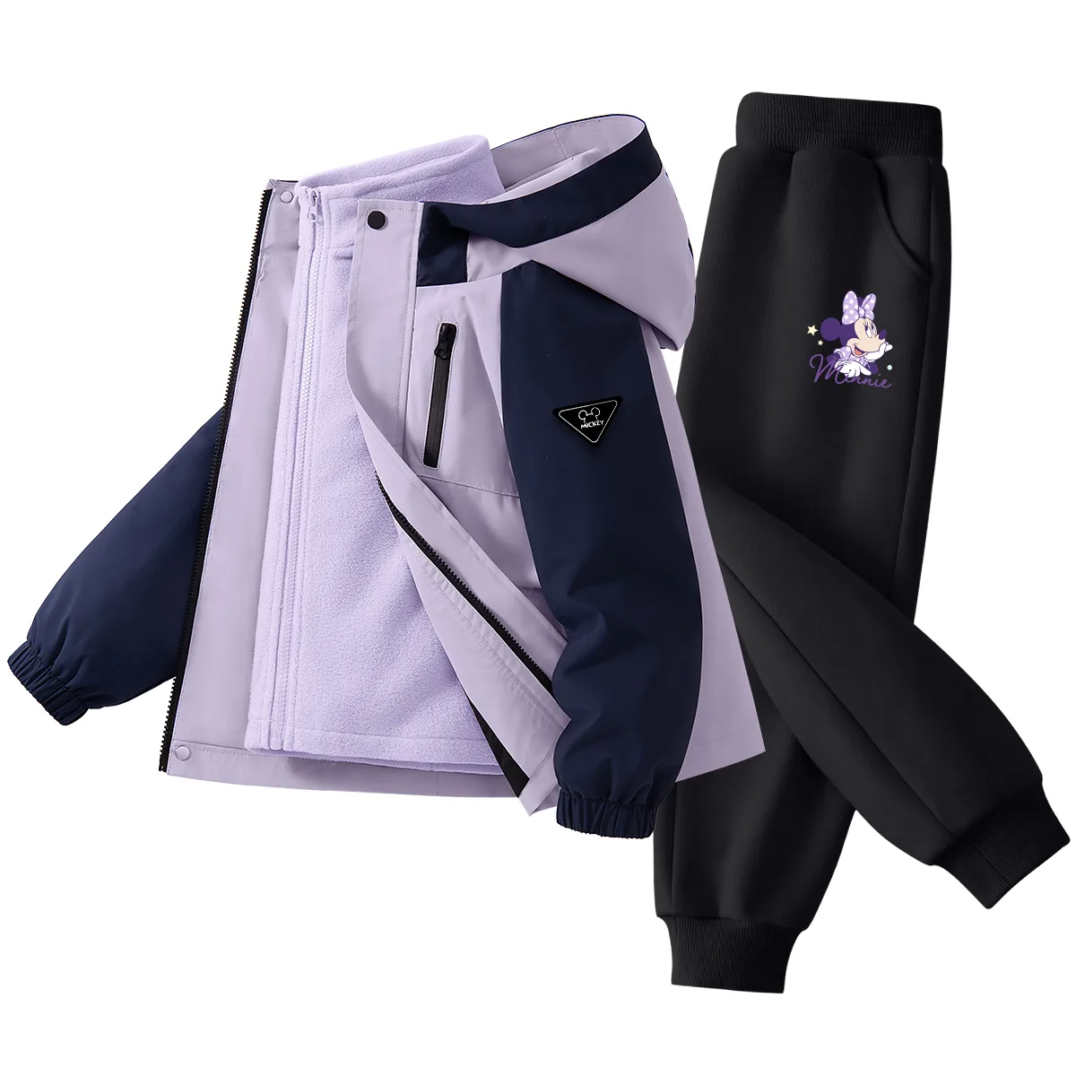 Детская повседневная худи на флисе Disney, Di H Triangle Hook-and-Loop K Violet Blue+Di Shini K Black