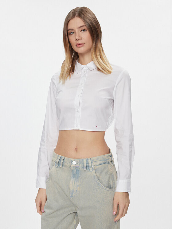 

Рубашка узкого кроя Tommy Jeans, белый