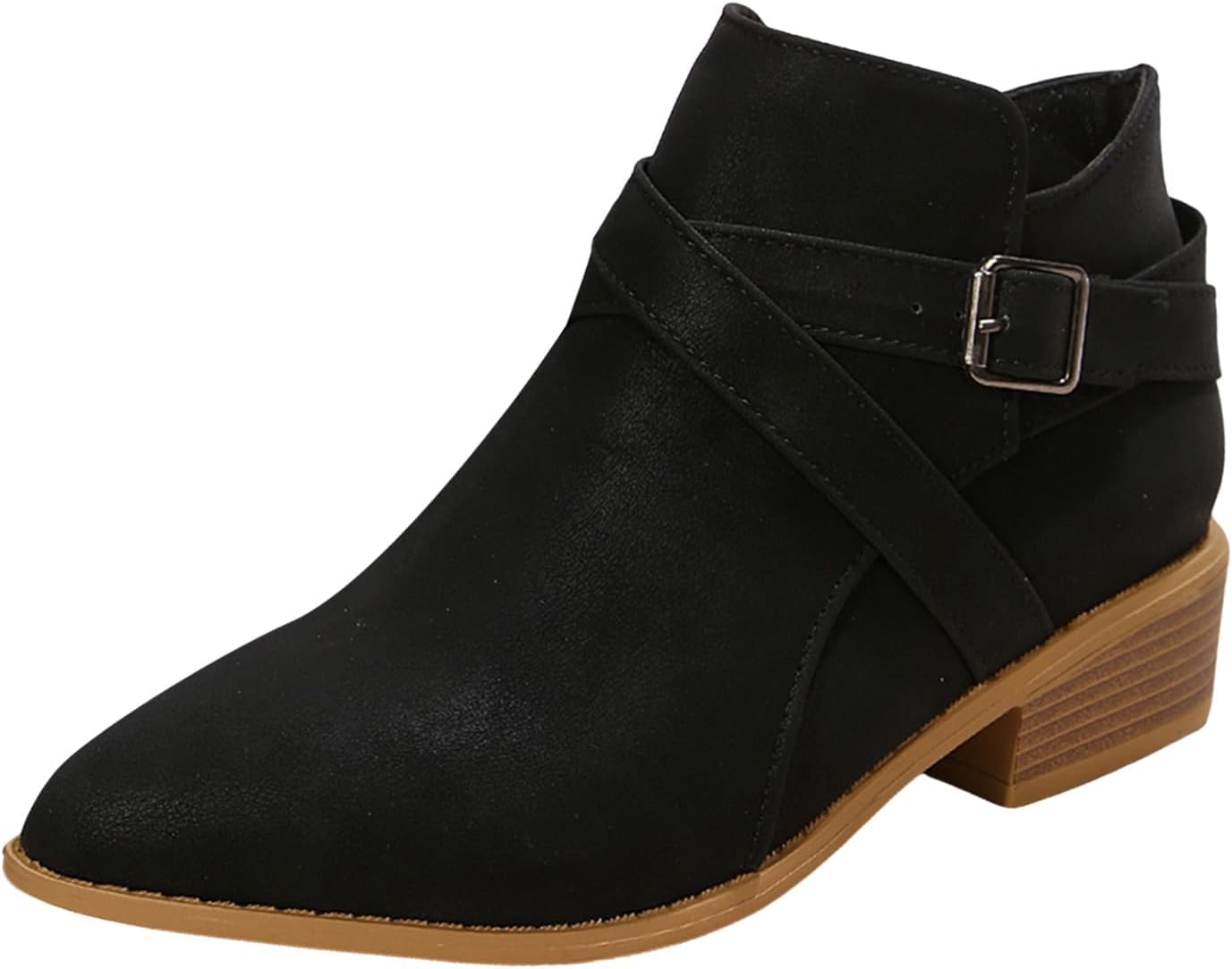 

Женские ботильоны на низком толстом каблуке с завязкой, удобные для повседневной носки, с разрезом V, модный дизайн, на платформе, стиль вестерн Baxtayel, черный