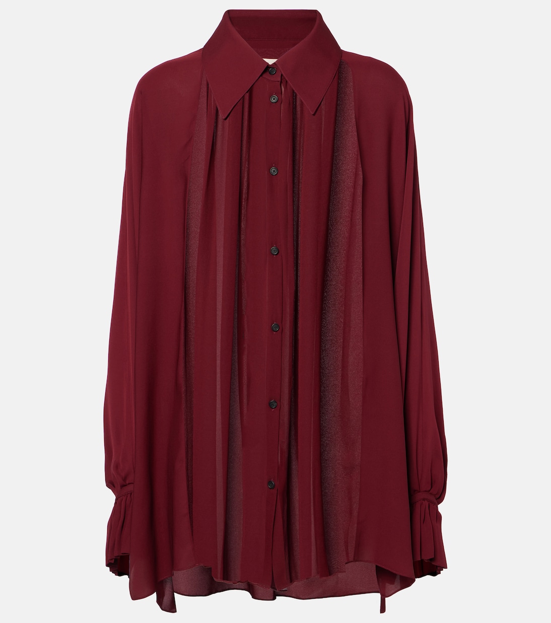 

Прозрачная шелковая блузка Ceelo Khaite, Oxblood