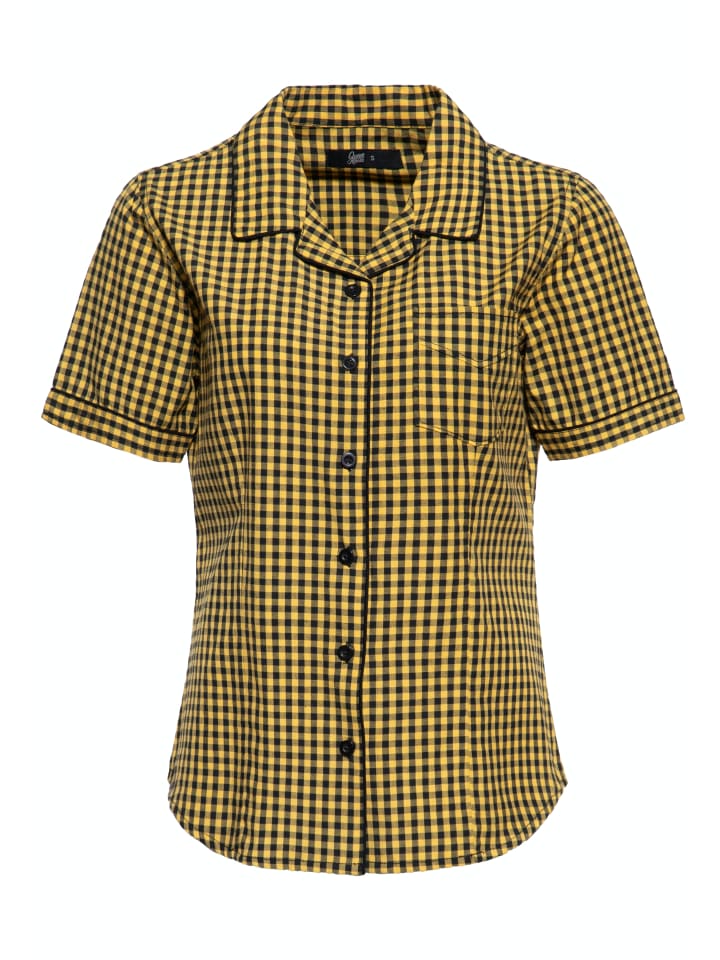 

Рубашка-блузка в стиле ретро от Queen Kerosin, желтого цвета