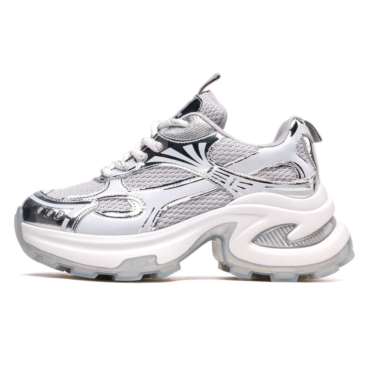 

Кроссовки CВ°BANNER Chunky Sneakers Women's Low-Top Silver, Серый, Кроссовки CВ°BANNER Chunky Sneakers Women's Low-Top Silver