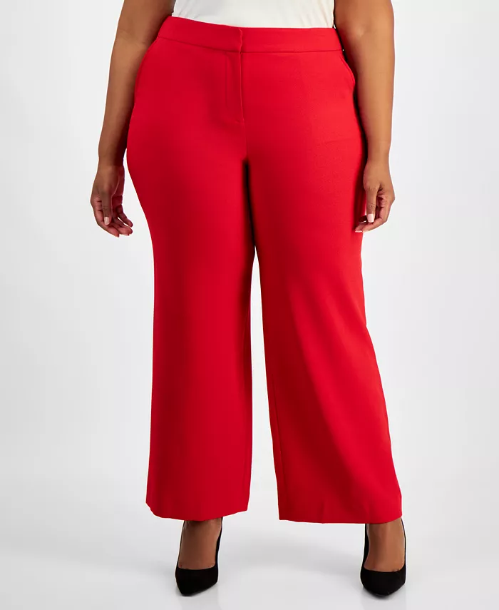 

Женские брюки Plus Size Mid-Rise Wide-Leg Pants Tahari ASL, красный