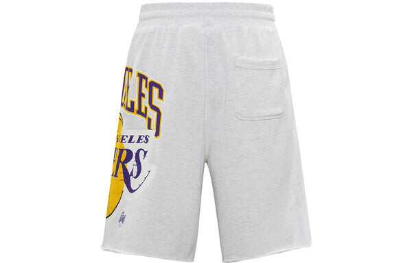 Шорты los angeles lakers баскетбольные спортивные повседневные дышащие шорты Nike, серый — фото 3