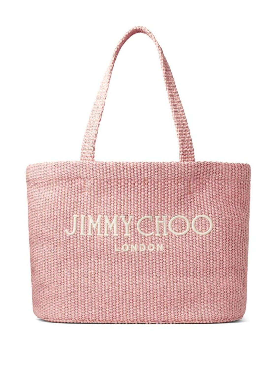 

Пляжная сумка Jimmy Choo из рафии с вышитым логотипом, розовый