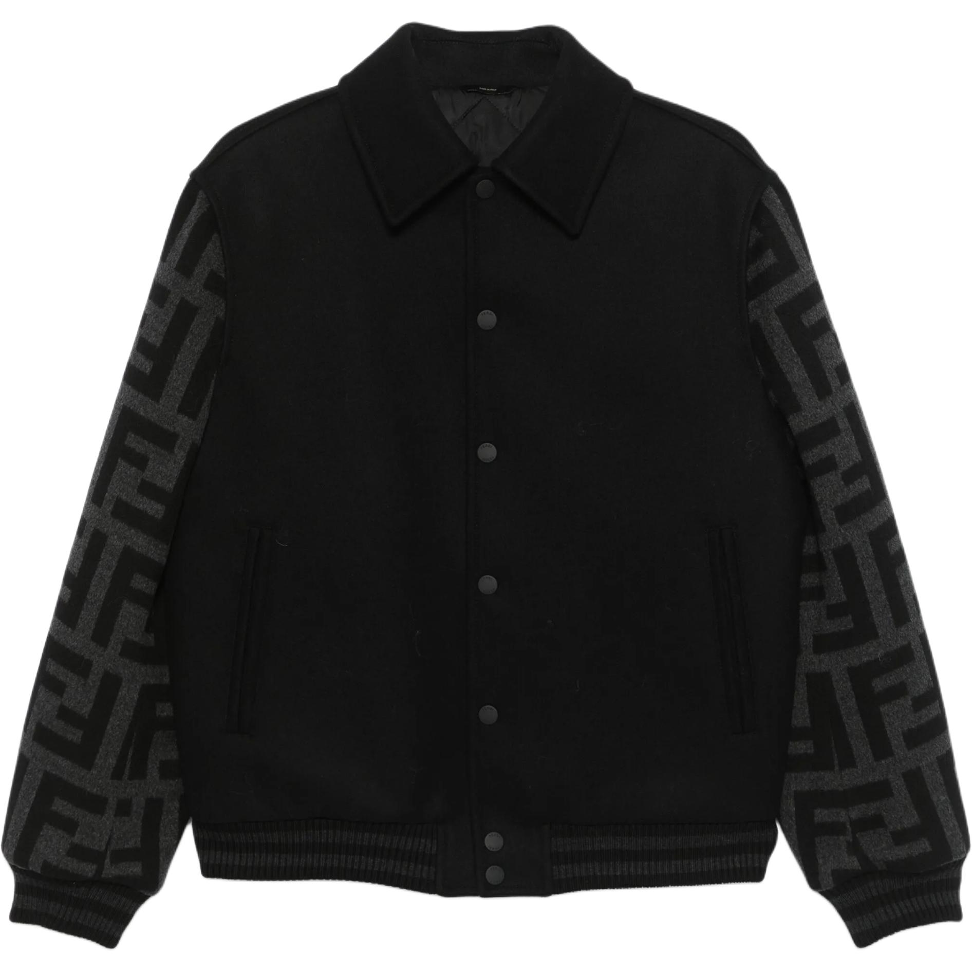 

FENDI Детализированная бомбер куртка с логотипом, Black