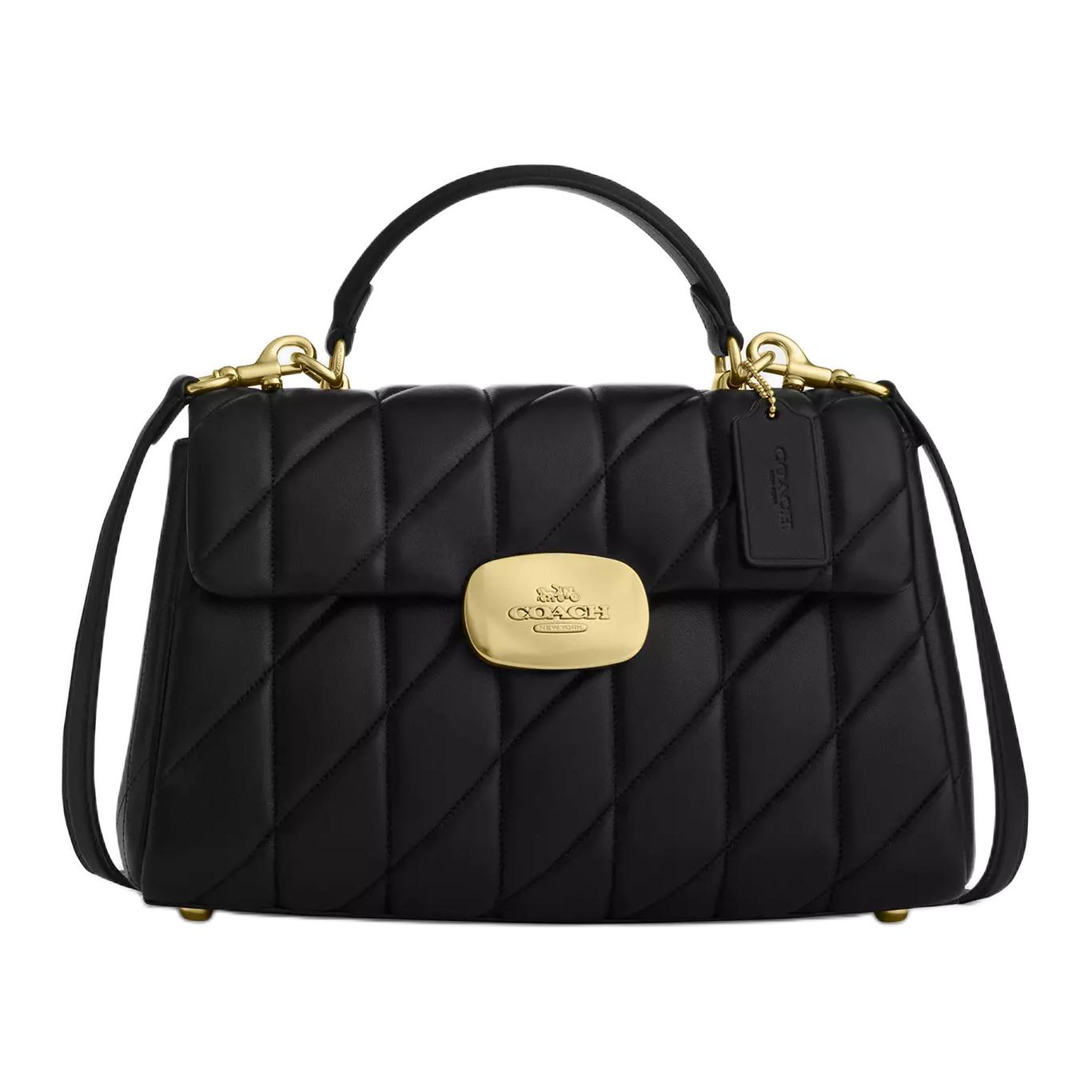 

COACH Элайза Кожаная Сумка Наппа С Одним Ремешком Большая Женская Чёрная