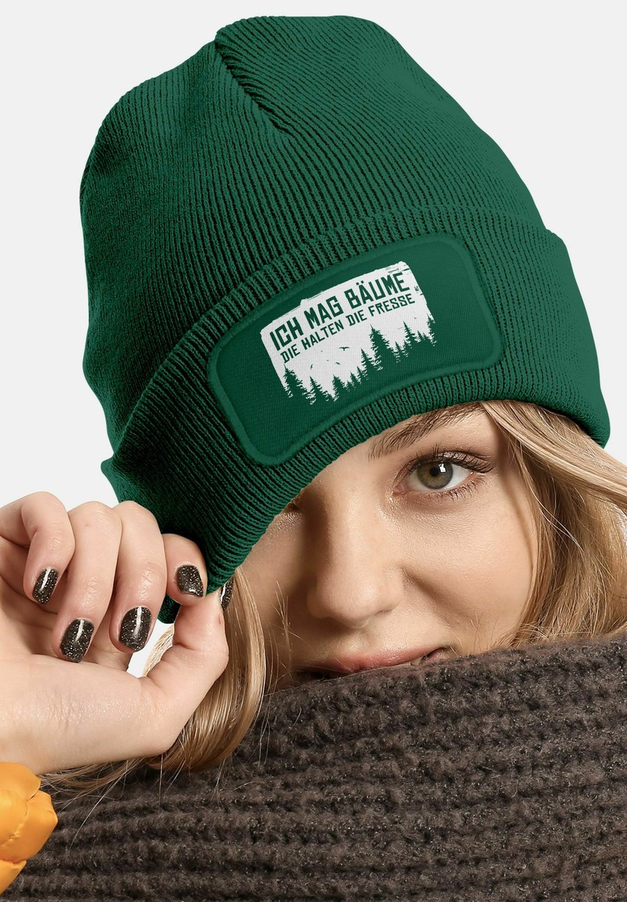 

Шапка MoonWorks MIT SPRUCH ICH MAG BÄUME AUFDRUCK, Dunkelgrün/Dark Green