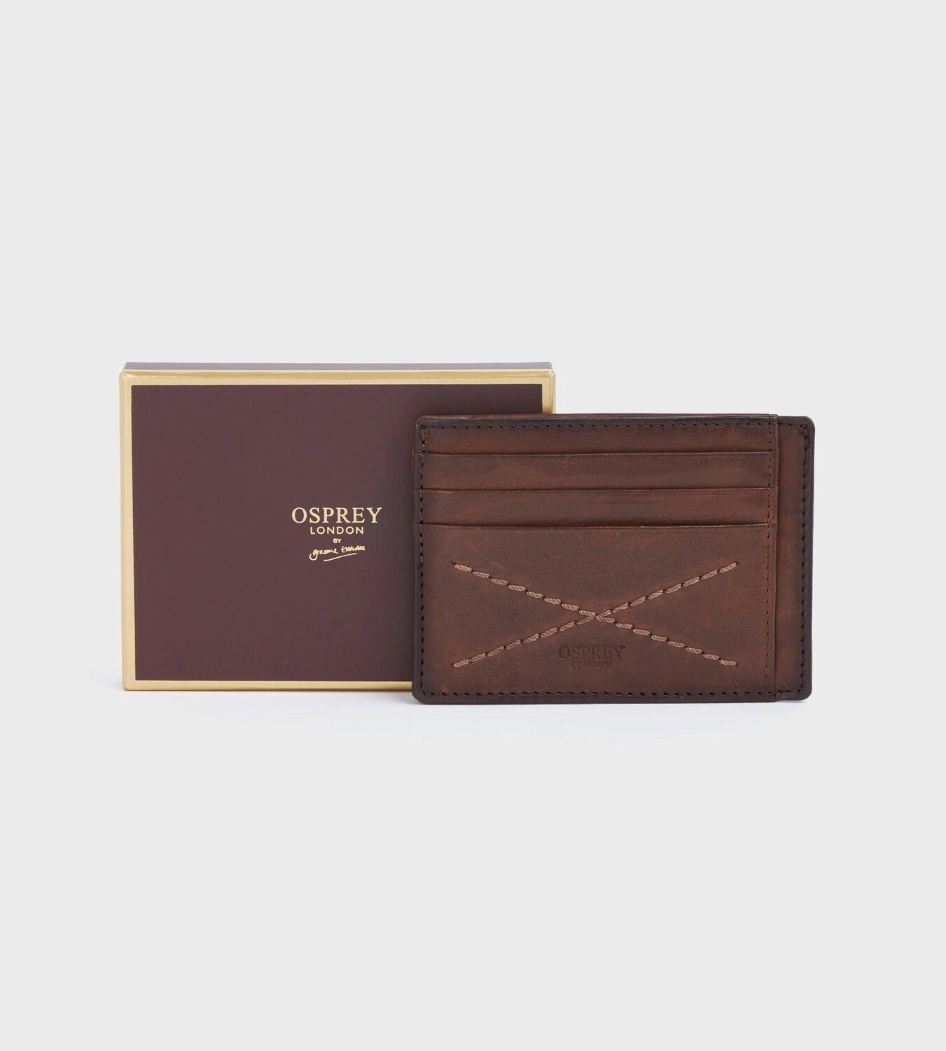 

Кожаная сумка для RFID-карты The X Stitch OSPREY LONDON, коричневый
