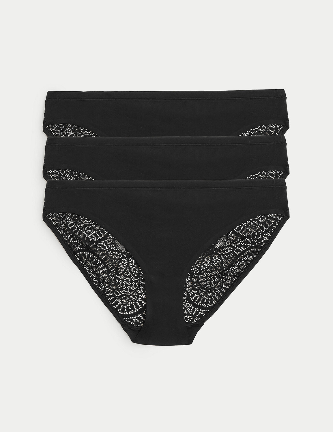 

3 шт кружевных трусика бикини Body Soft Body, черный