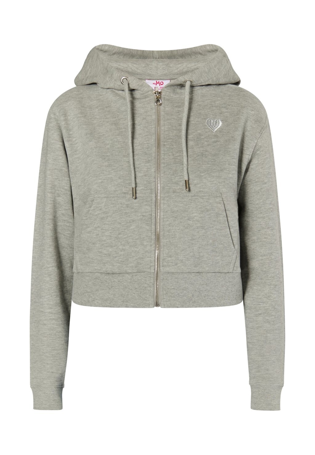 

Толстовка на молнии CROPPED myMo, цвет Mottled Grey