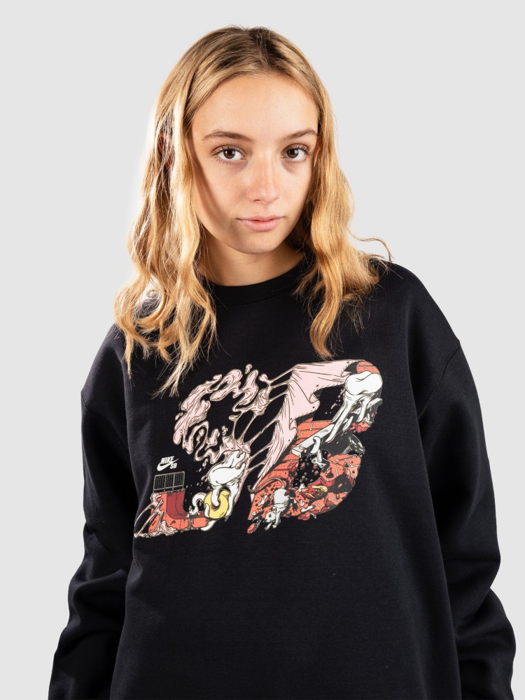 Толстовка Nike Sb Flc Po Crw Bb Ssnl Gfx Sweater, black/white — фото 4