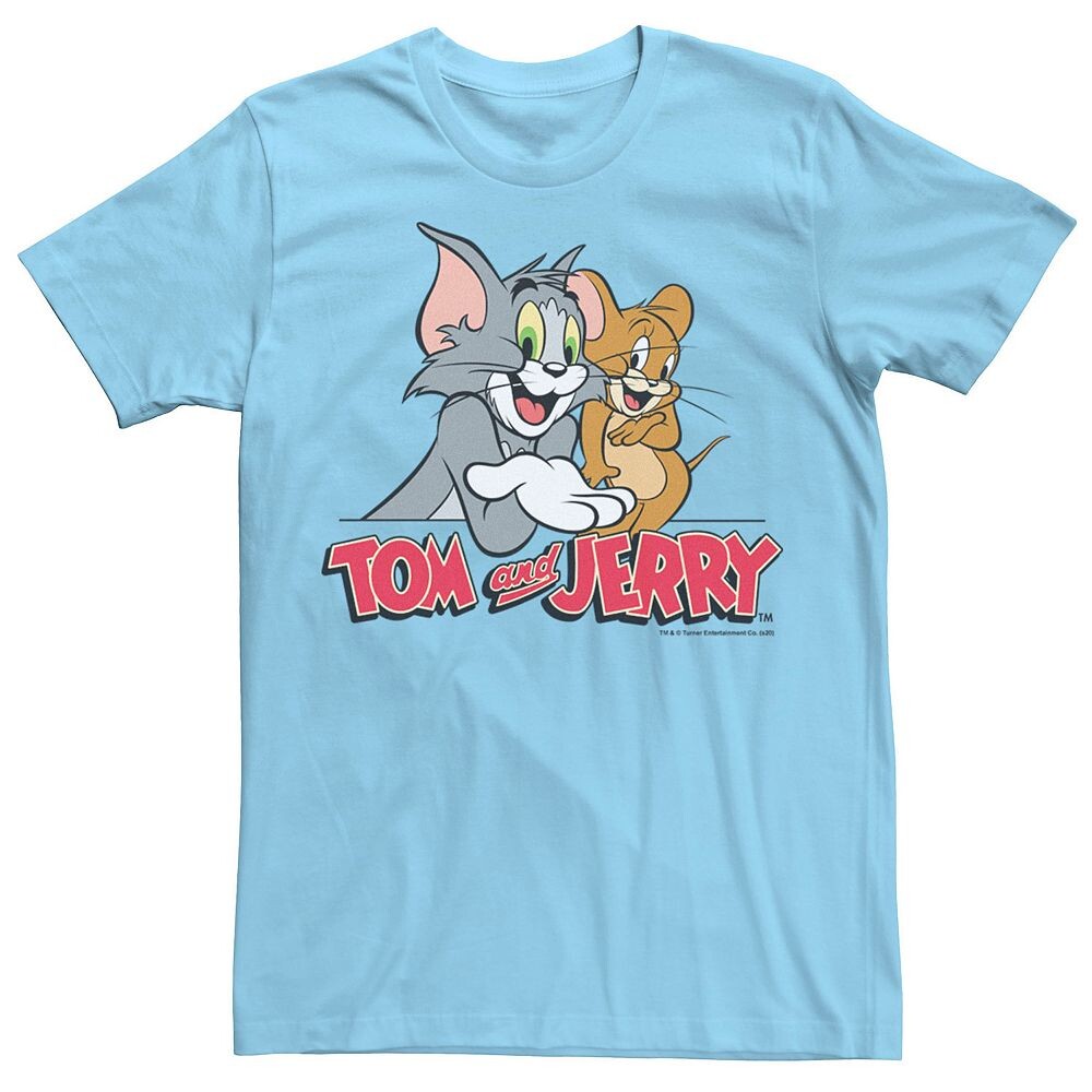 

Мужская полноцветная футболка с логотипом Tom And Jerry Licensed Character, цвет Light Blue