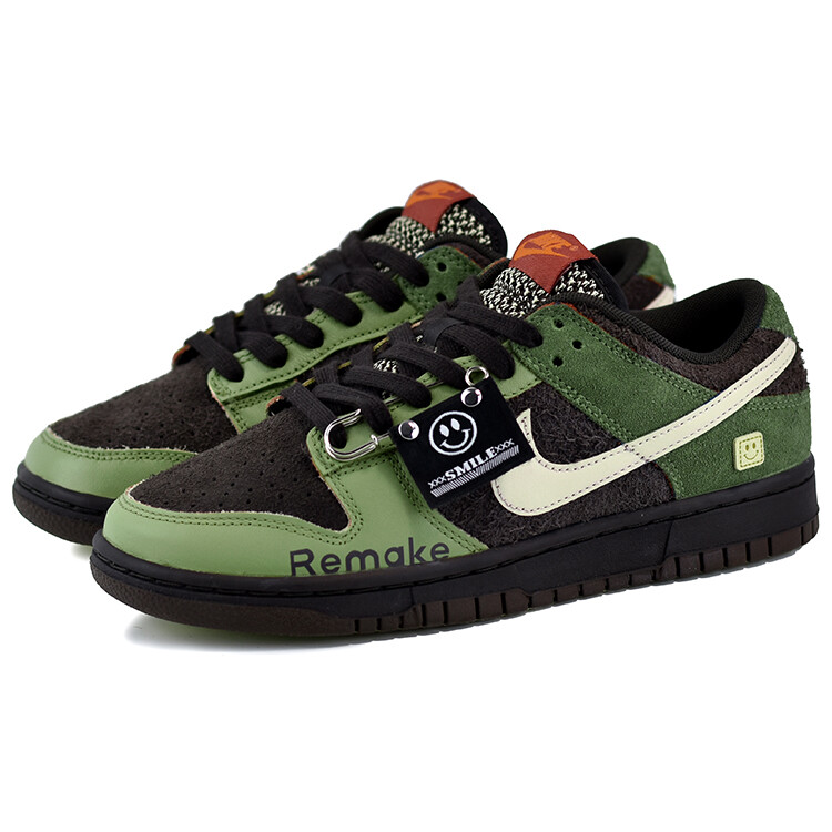 Кеды Nike Dunk Skateboard Unisex Low-Top, коричневый/зеленый/бежевый — фото 3