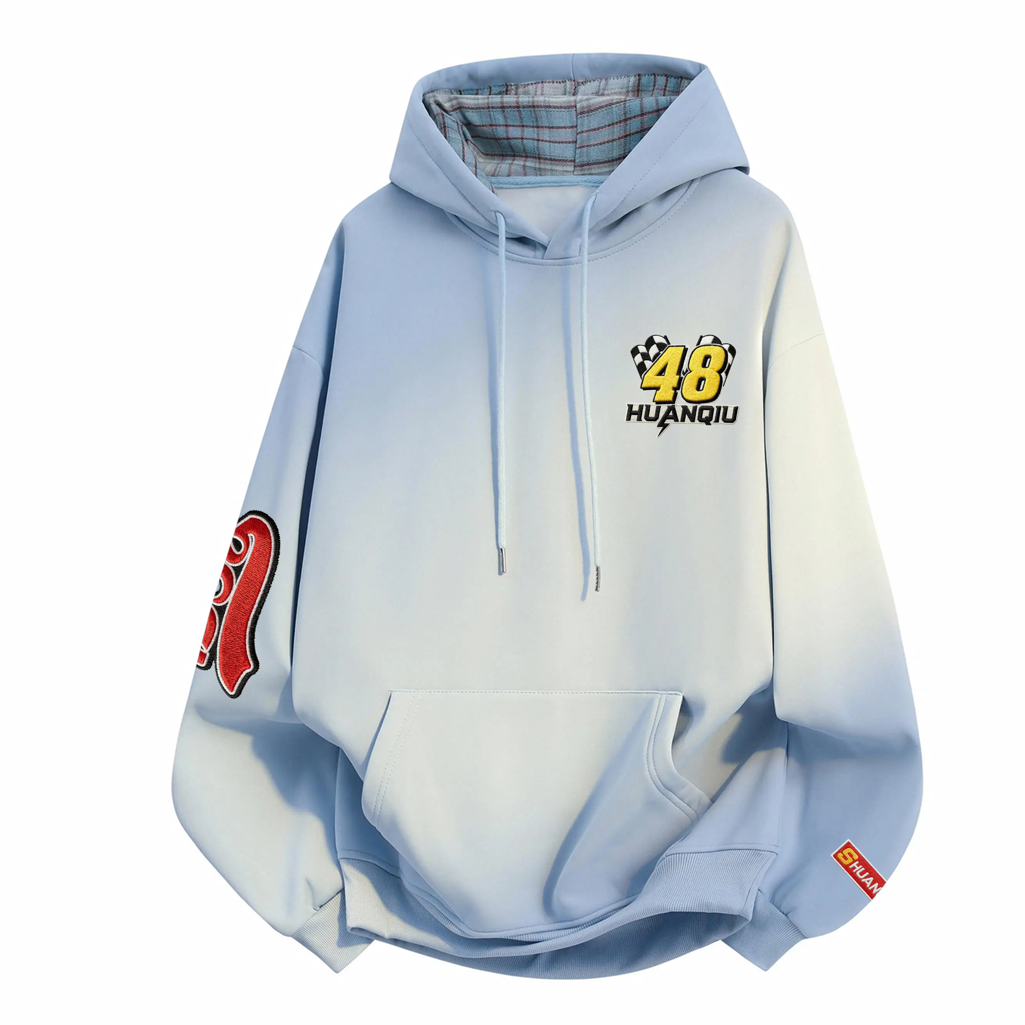 

Толстовка Unisex Hooded Moderate Regular HUANQIU, светло-синий