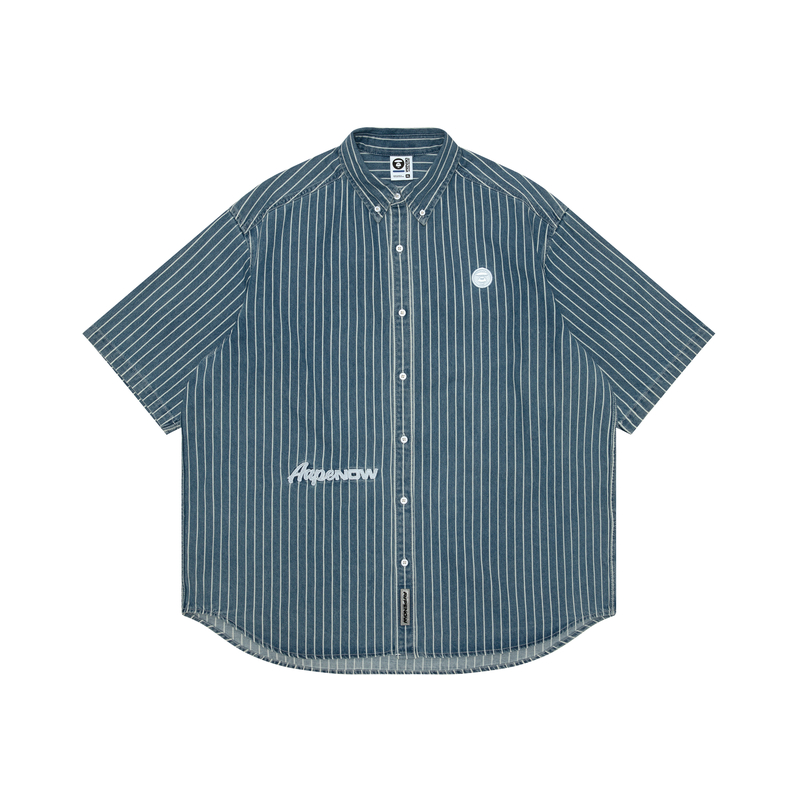 

Полосканая джинсовая рубашка от A Bathing APE Aape, синий