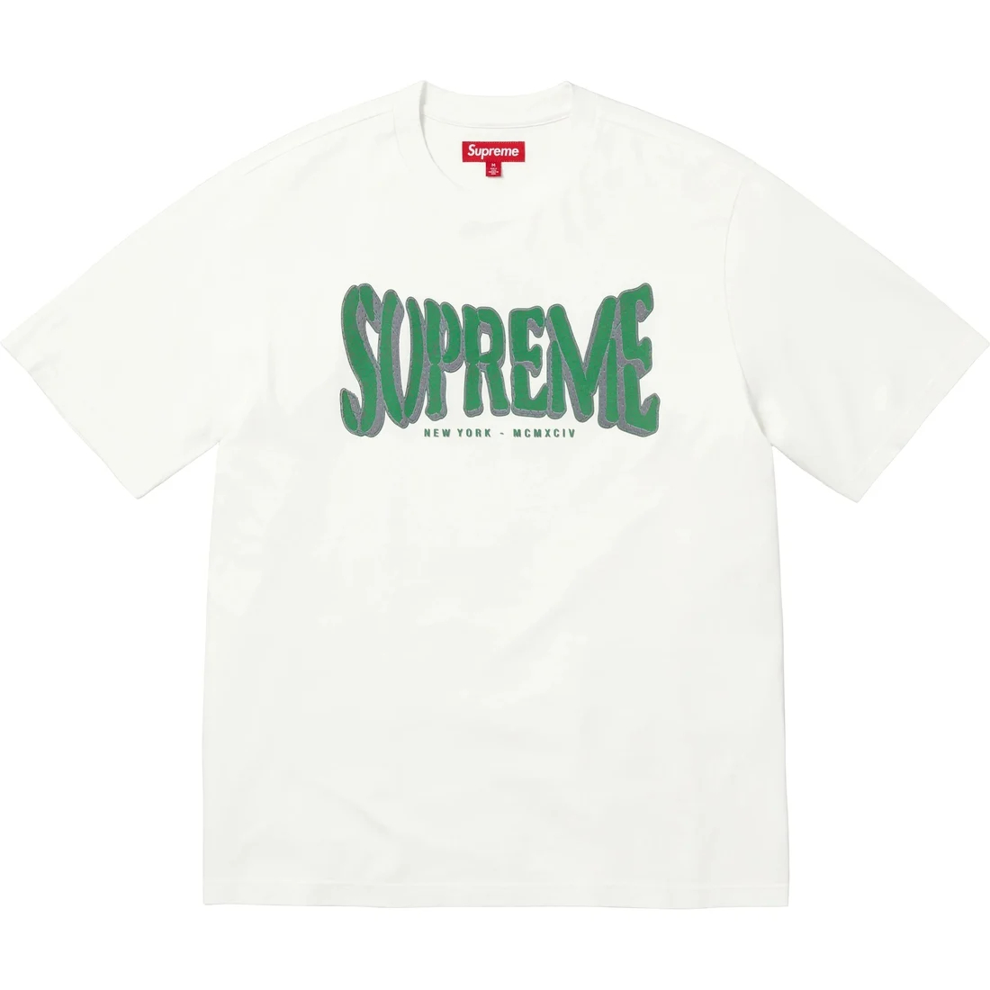 Флисовая постиранная футболка с коротким рукавом Supreme, синий — фото 3