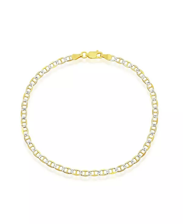 

Браслет из стерлингового серебра 3,5 мм с паве-мариной, позолоченный Simona, gold