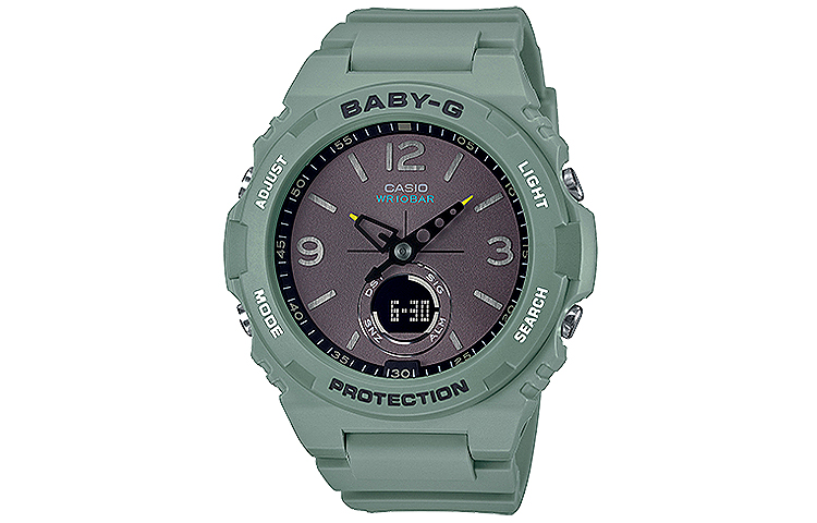 

CASIO Часы Women's BABY-G Gray Watch BGA-260-3A, Gray Dial with Green Strap