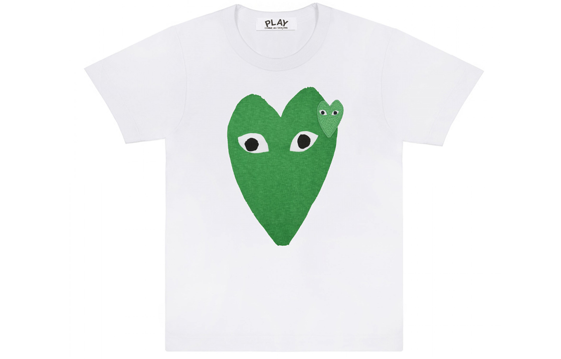 

CDG Play Футболка Comme Des Garcons Play Women's Green Hearts White, Белый, CDG Play Футболка Comme Des Garcons Play Women's Green Hearts White