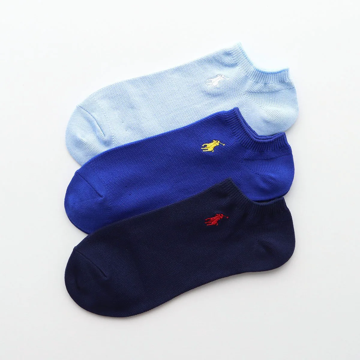 [Набор из 3] Носки пике длиной до колена Polo Ralph Lauren, 02. Navy Celeste Blue