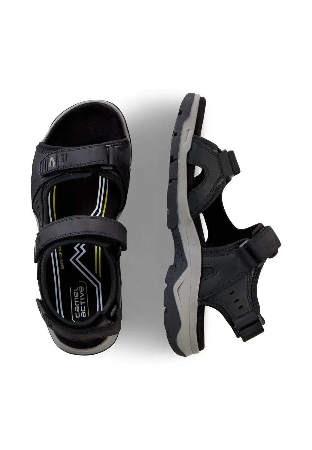 Сандалии из кожи с протекторной подошвой, Camel Active, черный — фото 3