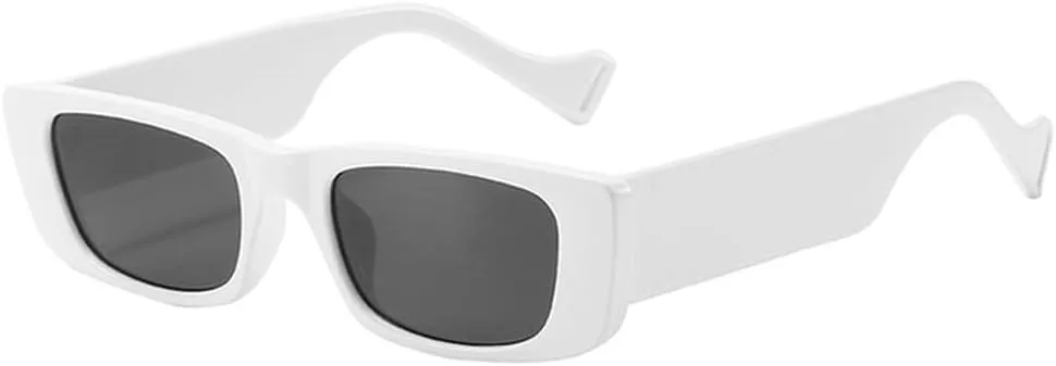 

Винтажные солнцезащитные очки для женщин в стиле ретро, ​​маленькие прямоугольные солнцезащитные очки, сексуальные женские очки для мужчин generic, White-black