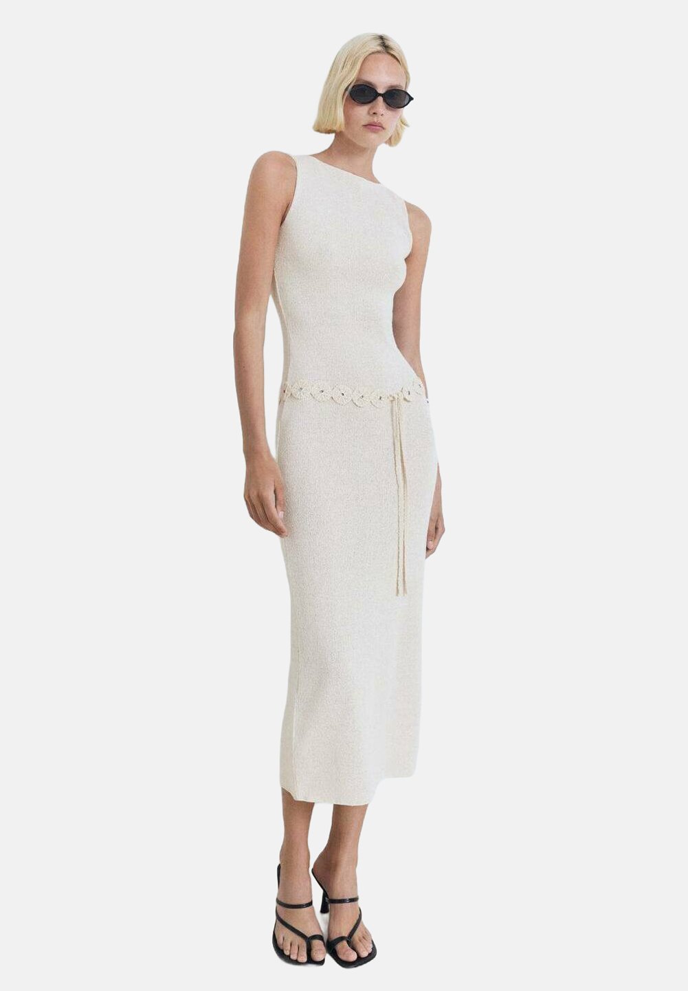 

Платье-джемпер Shift dress Mango, кремовый