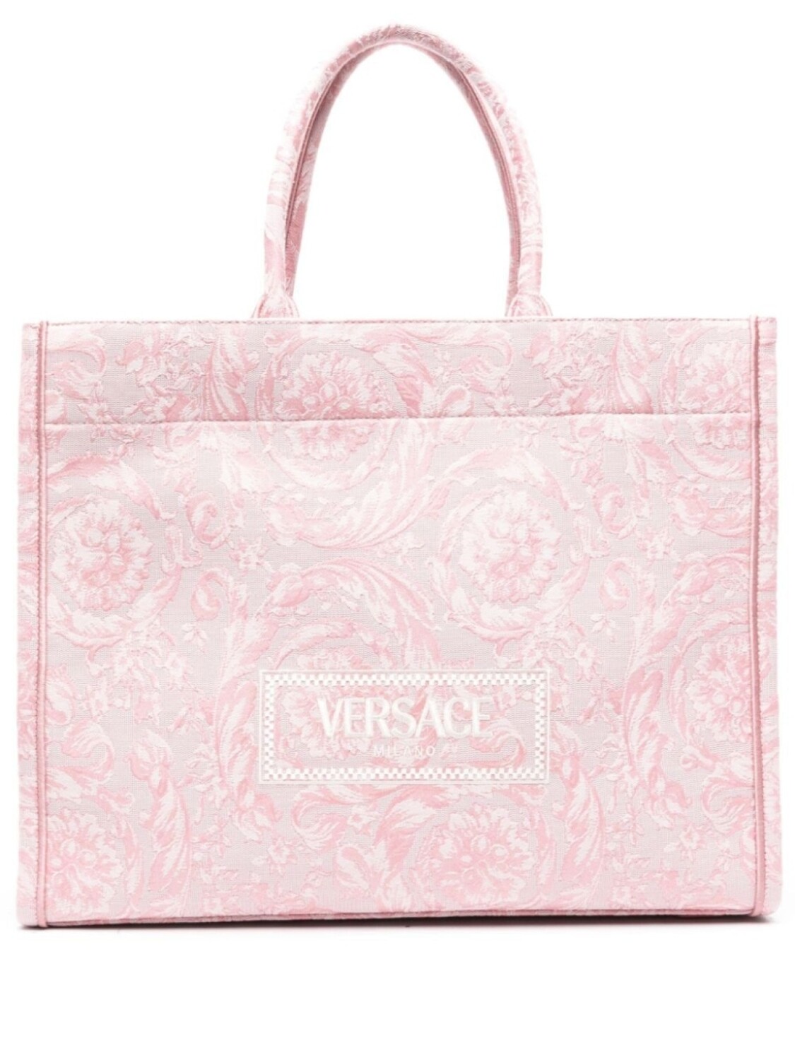 

Жаккардовая сумка-тоут Versace Barocco Athena, розовый