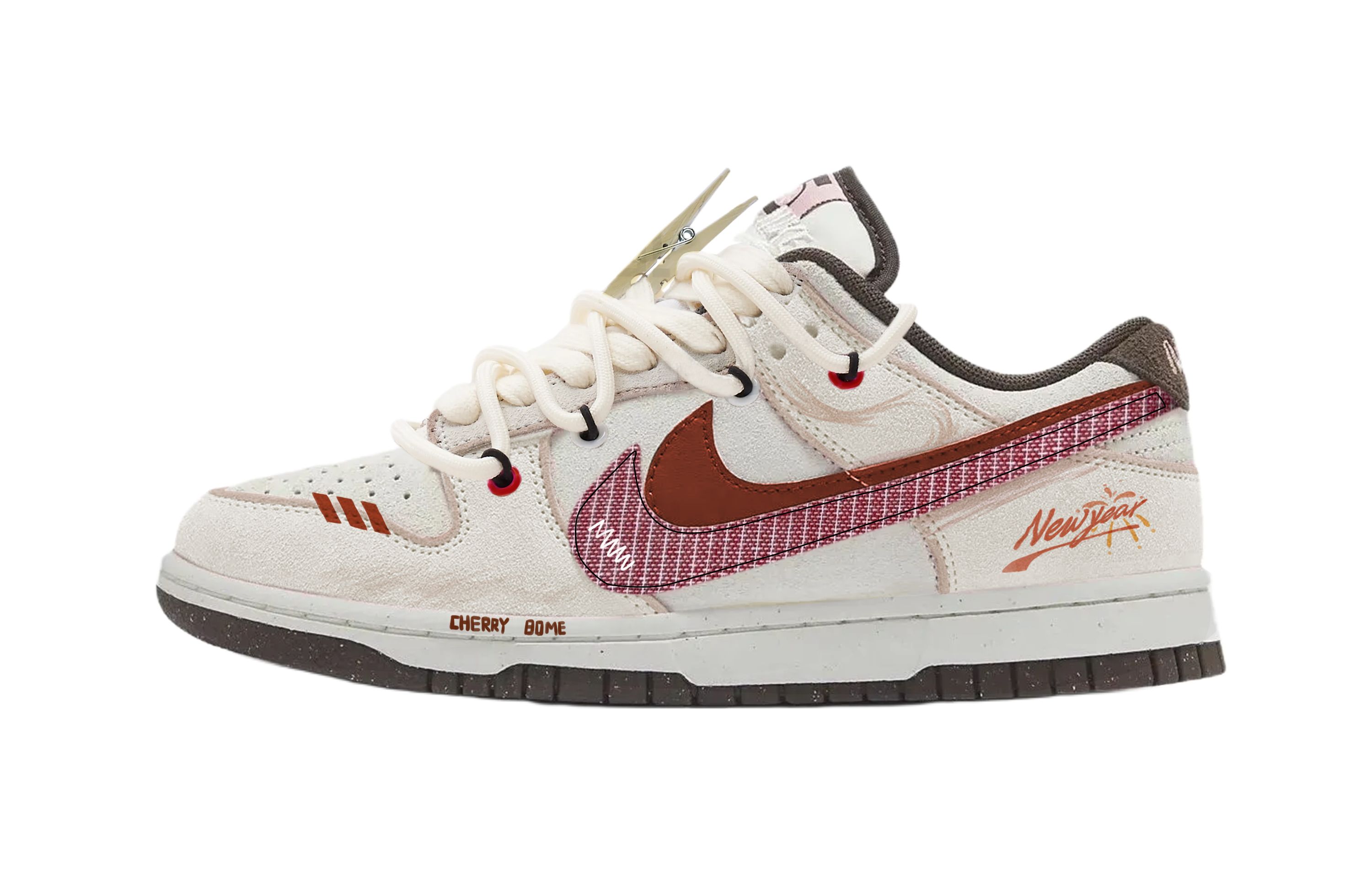

Кроссовки для скейтбординга Dunk Cherry Bomb New Year, износостойкие, низкие, унисекс Nike, айвори