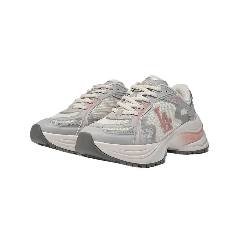 MLB Curve Runner Textile, Synthetic Leather Low top Chunky Sneakers Unisex Light Gray — фото 4