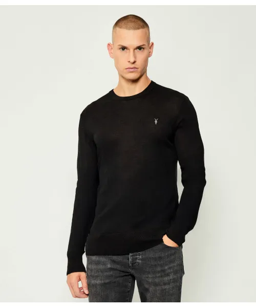 

Модный шерстяной свитер Slim fit All Saints, черный